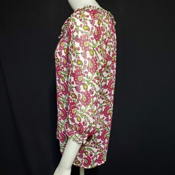 Old Navy Pink, Green, & White Sheer Top (S) - Picture 3 of 5